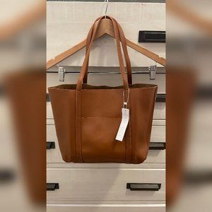 Henny + Lev Vegan Leather Brown Tote Bag